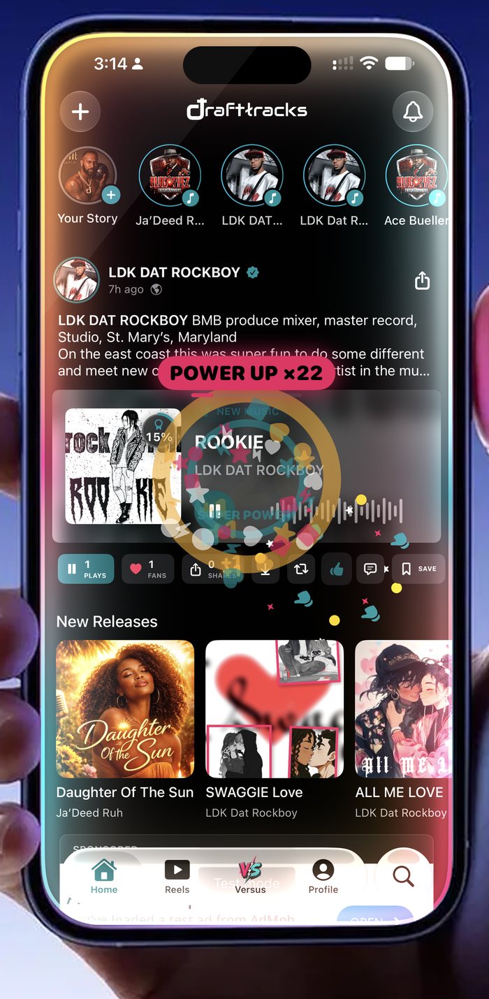 The DraftTracks home feed with new releases and live votes